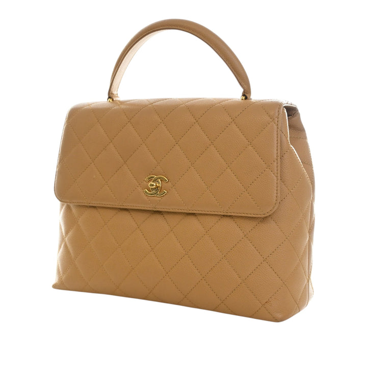CC Matelassé Kelly sac à Cuir caviar Beige