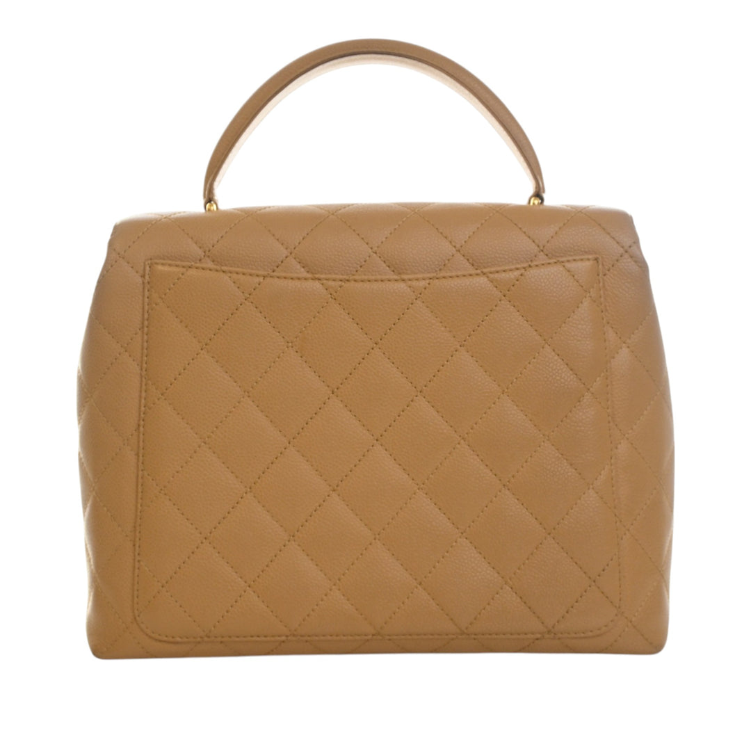 CC Matelassé Kelly sac à Cuir caviar Beige