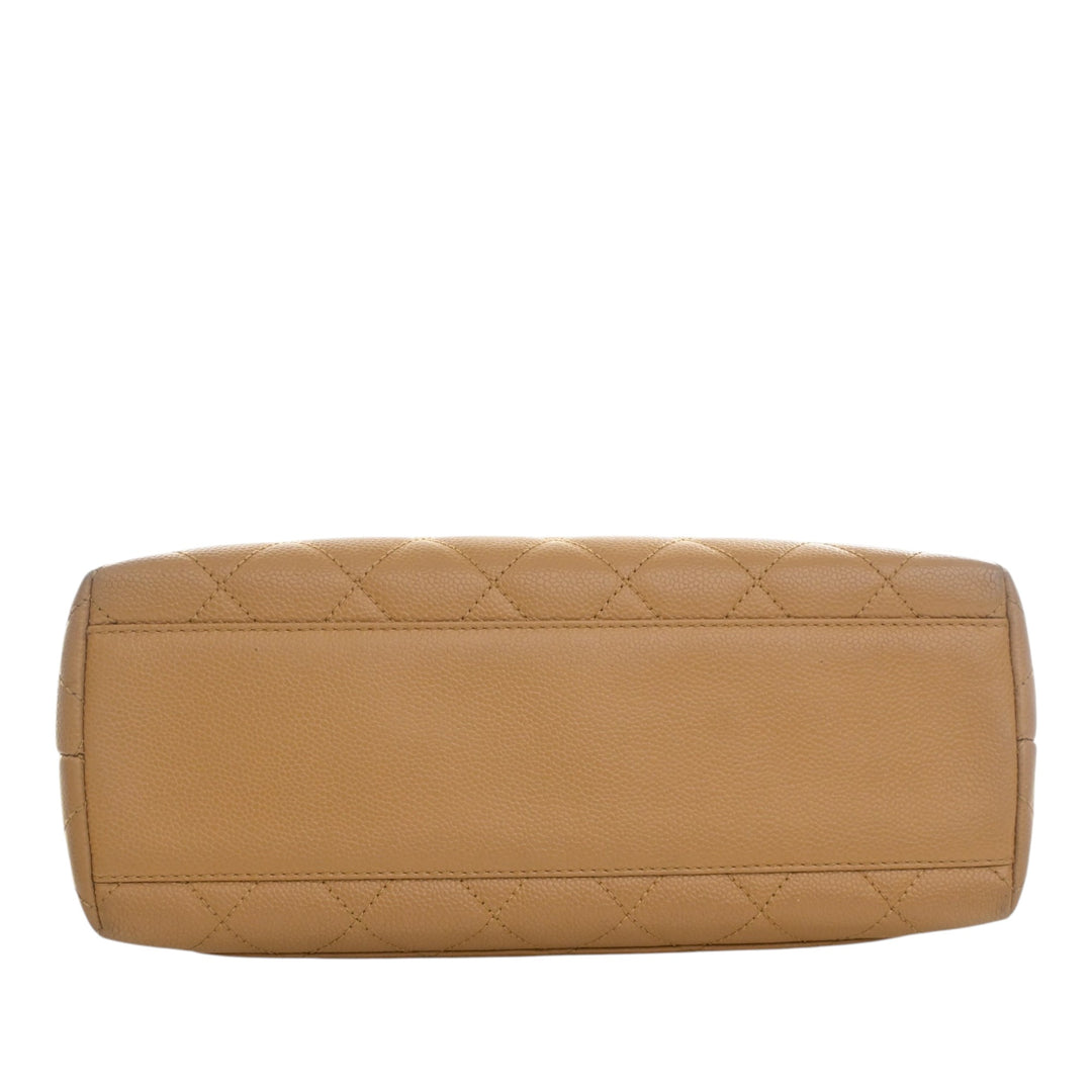 CC Matelassé Kelly sac à Cuir caviar Beige