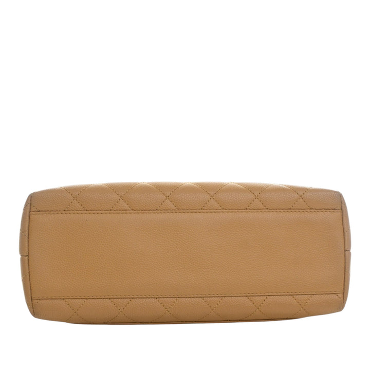 CC Matelassé Kelly sac à Cuir caviar Beige