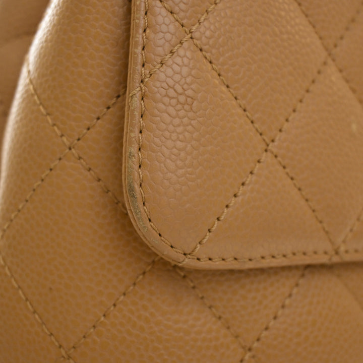 CC Matelassé Kelly sac à Cuir caviar Beige
