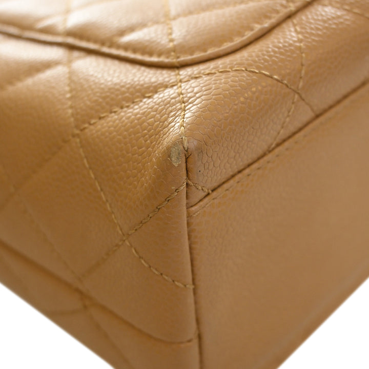 CC Matelassé Kelly sac à Cuir caviar Beige