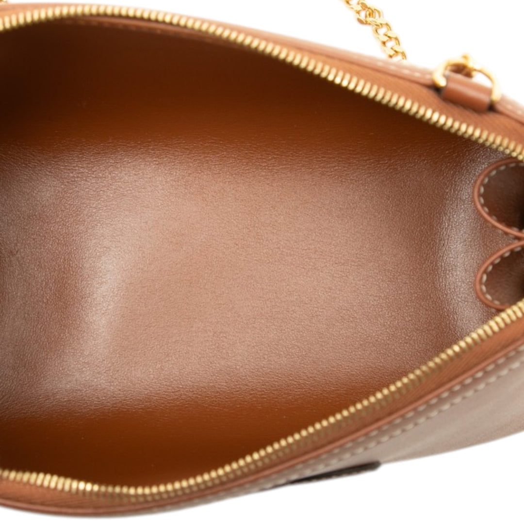 Celine Pochette Triomphe avec chaîne Cuir de veau lisse Marron – vue 4 – GABY PARIS