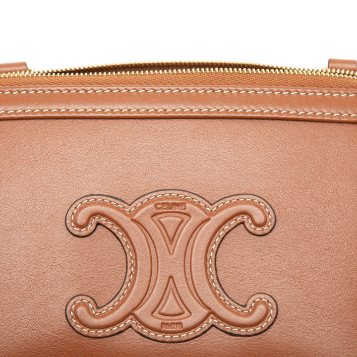 Celine Pochette Triomphe avec chaîne Cuir de veau lisse Marron – vue 5 – GABY PARIS