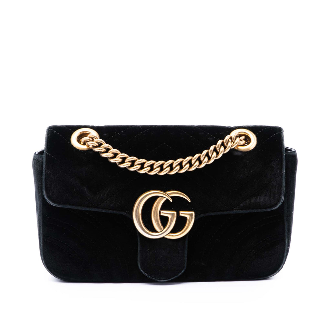 Gucci Small GG Marmont Matelasse Velours Sac bandoulière