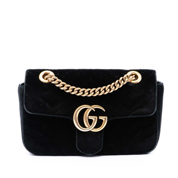 Gucci Small GG Marmont Matelasse Velours Sac bandoulière