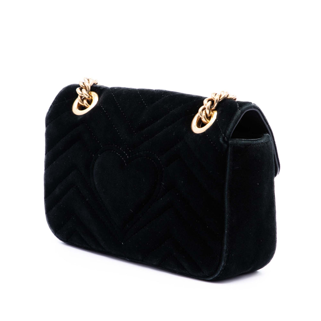 Gucci Small GG Marmont Matelasse Velours Sac bandoulière