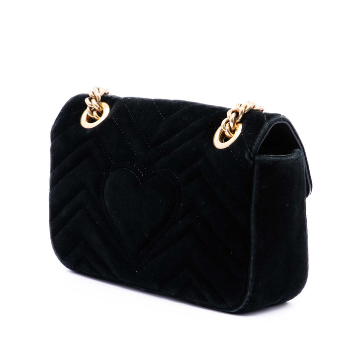 Gucci Small GG Marmont Matelasse Velours Sac bandoulière