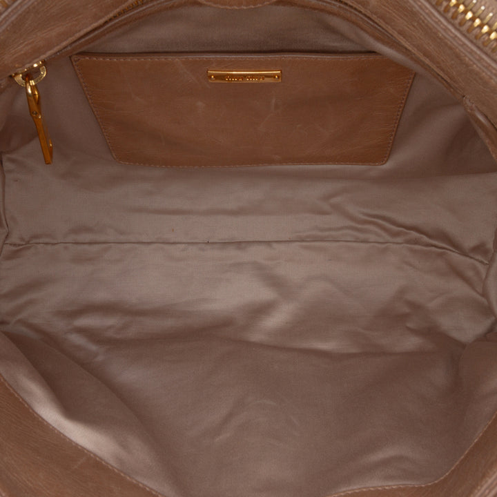 Vitello Shine Satchel Brown - Gaby Paris