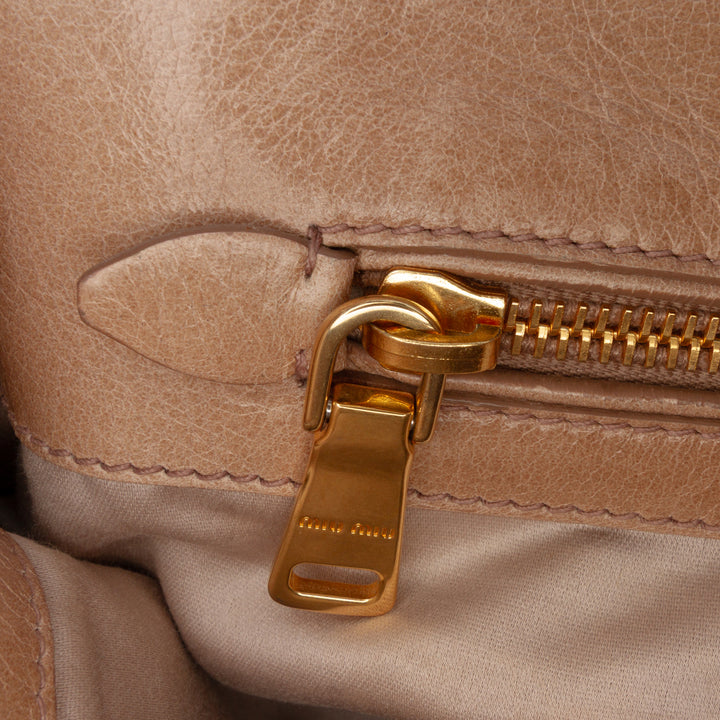 Vitello Shine Satchel Brown - Gaby Paris
