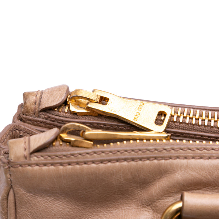 Vitello Shine Satchel Brown - Gaby Paris