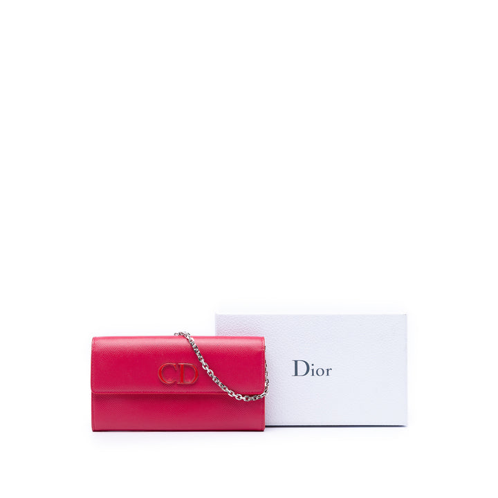 Dior Grained Cuir verni Mania Rendez Vouz Wallet on Chain