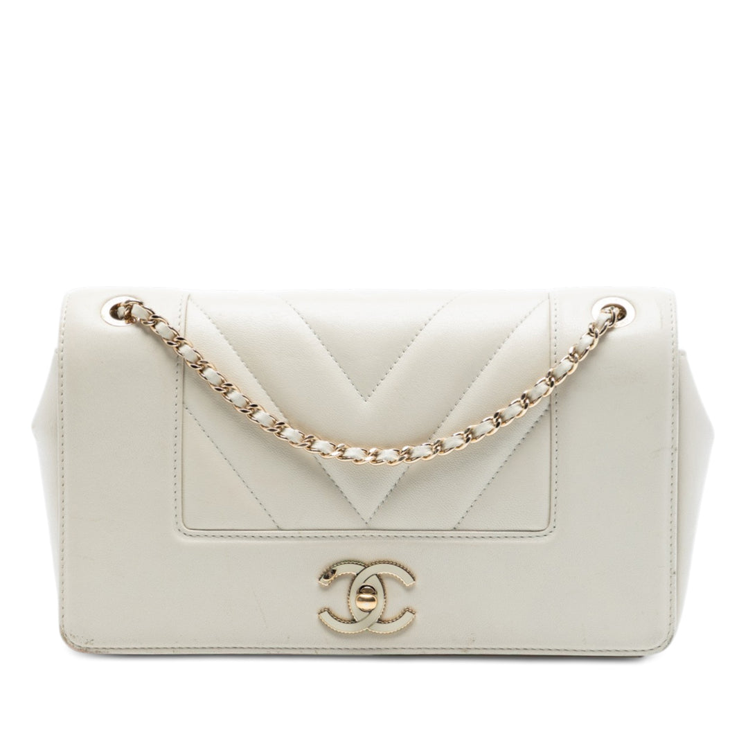 Chanel Medium Chevron Sheepskin Mademoiselle Vintage à rabat