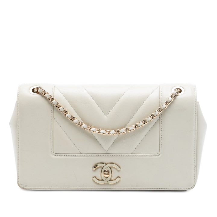 Chanel Medium Chevron Sheepskin Mademoiselle Vintage à rabat