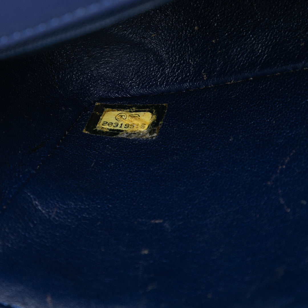 Chanel Mini Rectangular Classic Velours Simple rabat Bleu