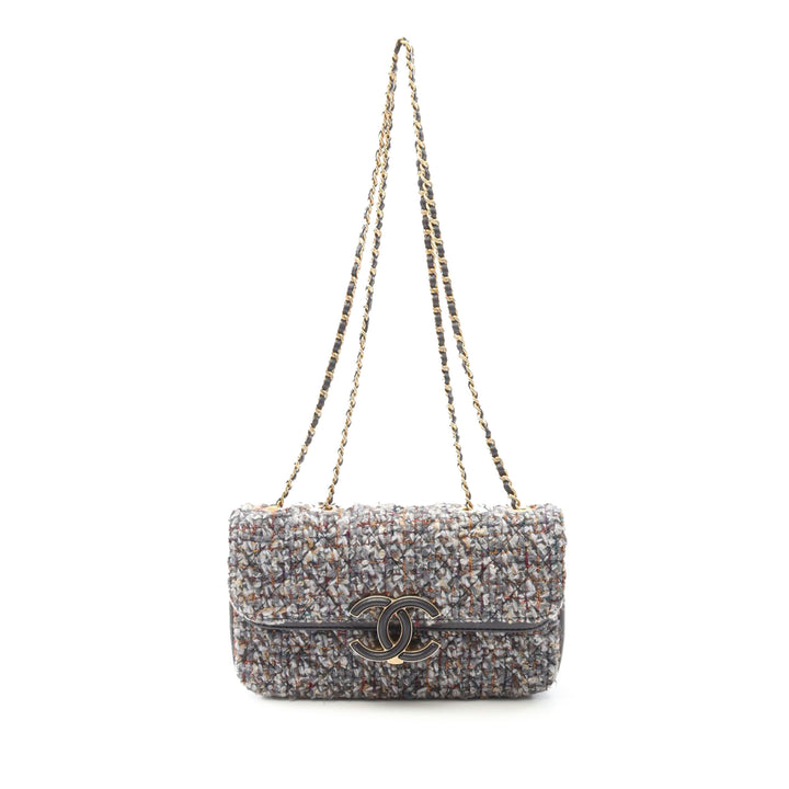 Chanel Small Quilted Tweed CC Chic Double rabat Gris – GABY PARIS Authentique