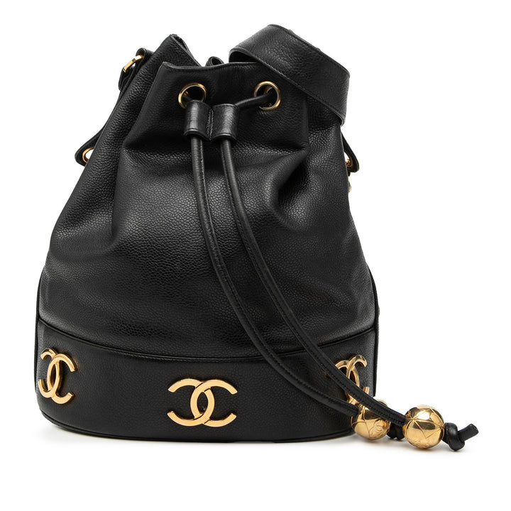 Chanel Caviar Triple CC Drawstring Bucket Sac