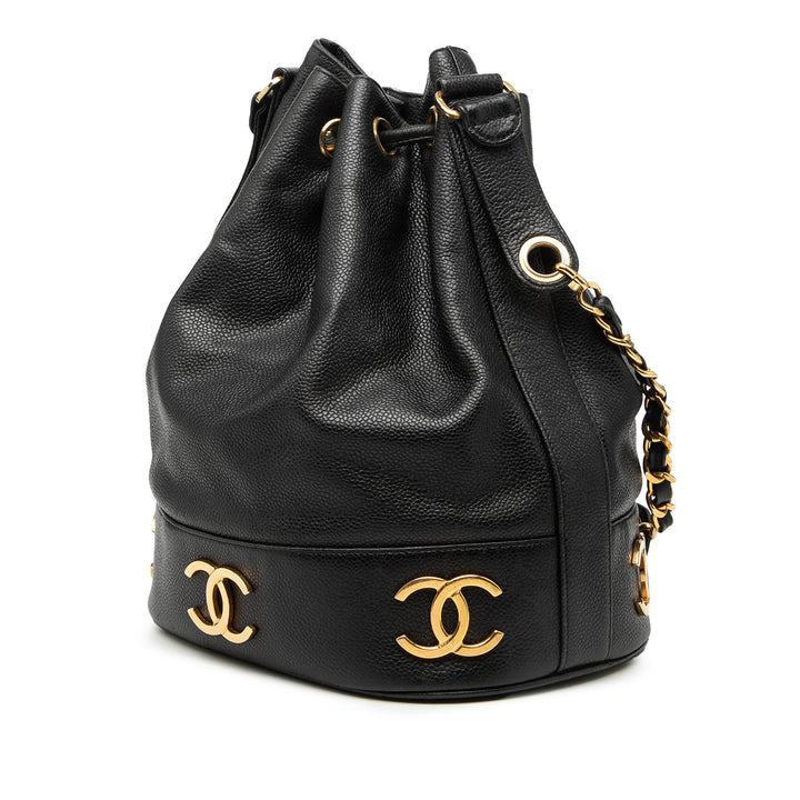 Chanel Caviar Triple CC Drawstring Bucket Sac