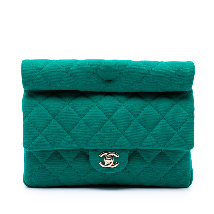 CC Matelassé Jersey Roll Pochette Vert
