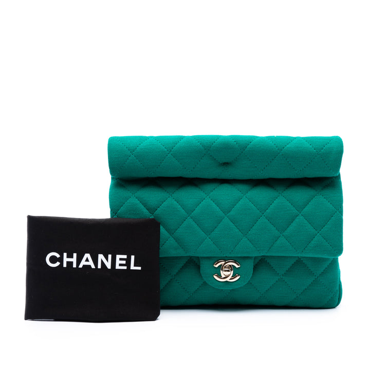 CC Matelassé Jersey Roll Pochette Vert
