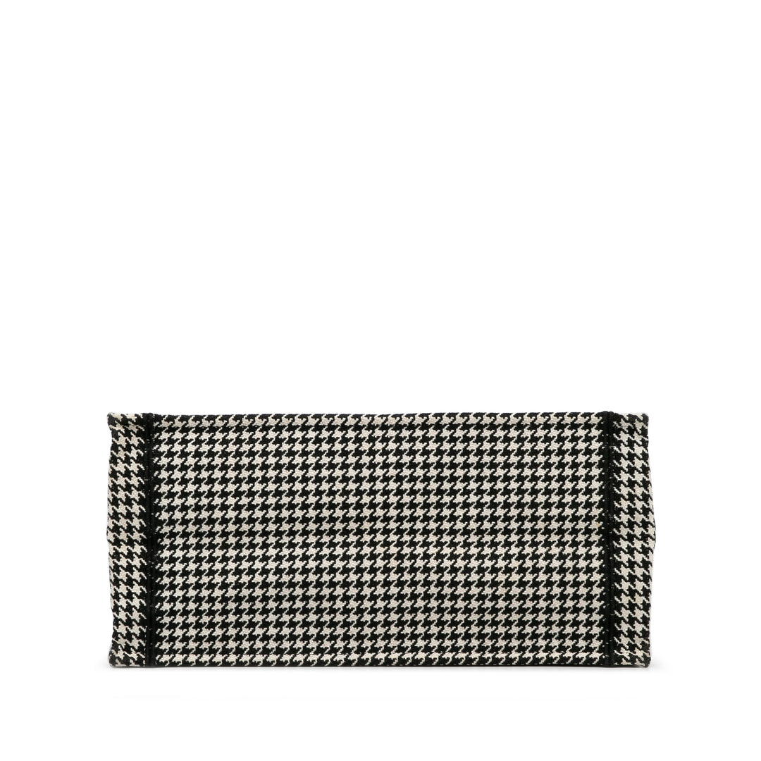 Medium Houndstooth Book Tote Black - Gaby Paris