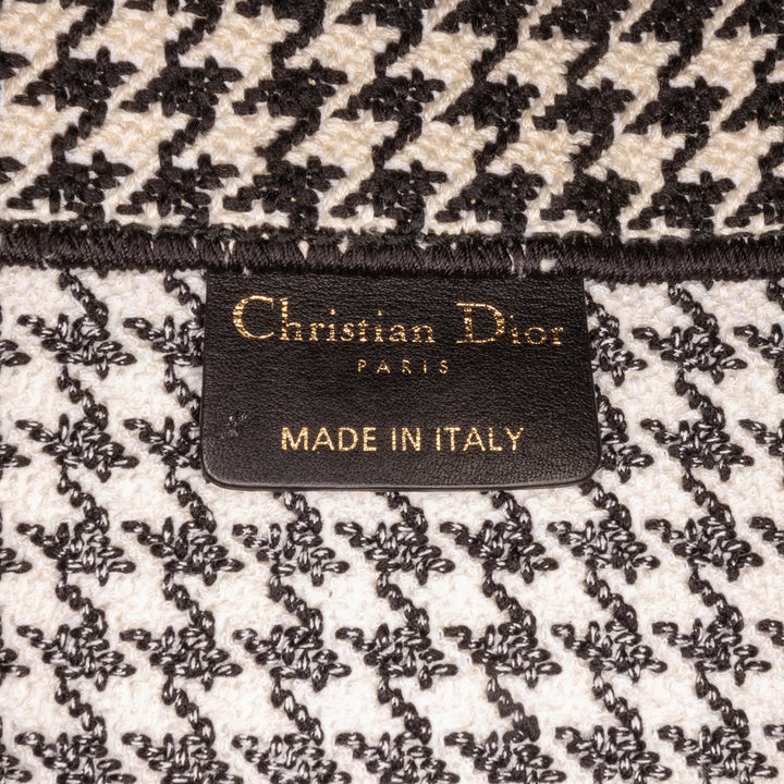 Medium Houndstooth Book Tote Black - Gaby Paris