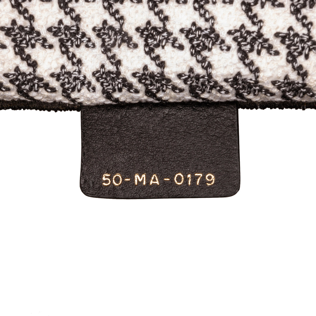 Medium Houndstooth Book Tote Black - Gaby Paris