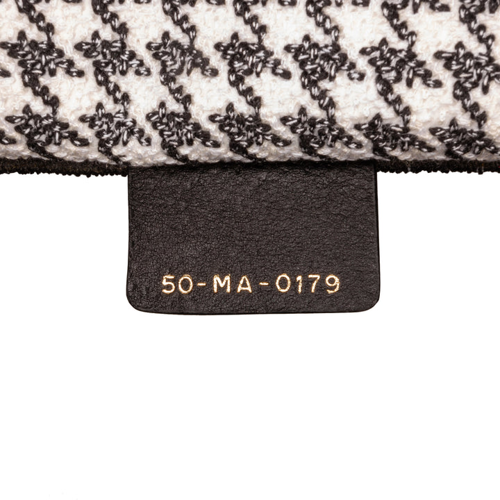 Medium Houndstooth Book Tote Black - Gaby Paris