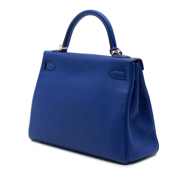 Hermès Kelly II Retourne 32 Togo Bleu – vue 2 – GABY PARIS