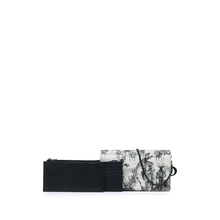 Dior De Jouy Carnivora Wallet on Chain Cuir de veau Blanc – vue 6 – GABY PARIS