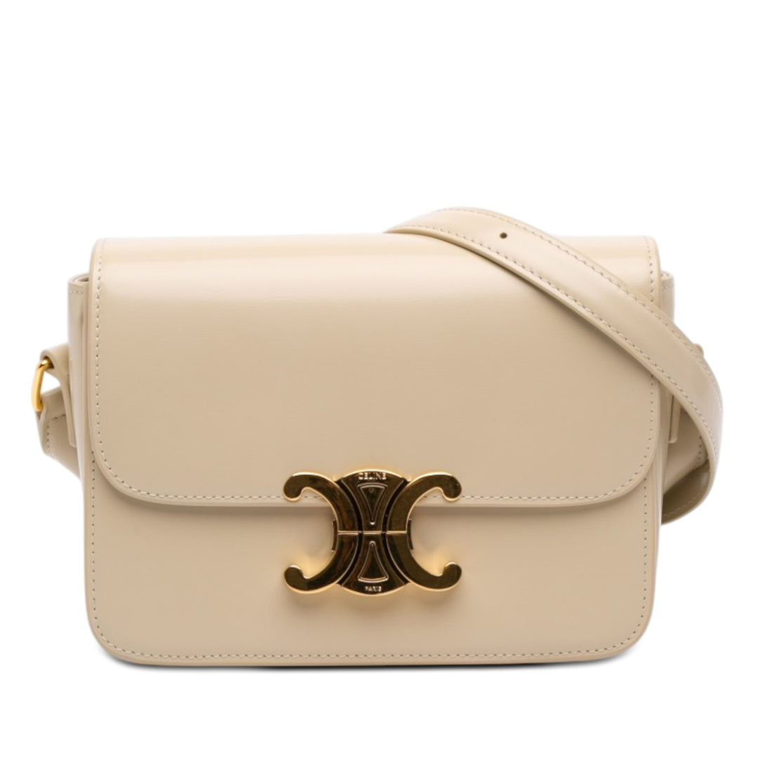 Celine Teen brillant Cuir de veau Triomphe Sac porté croisé