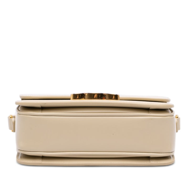 Celine Teen brillant Cuir de veau Triomphe Sac porté croisé