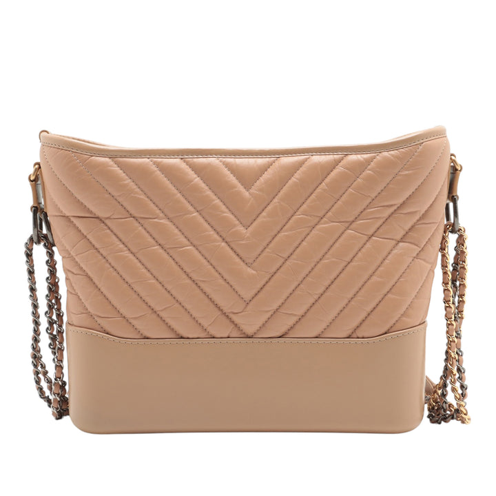 Chanel Medium Chevron vieilli Cuir de veau Gabrielle Hobo – GABY PARIS Authentique
