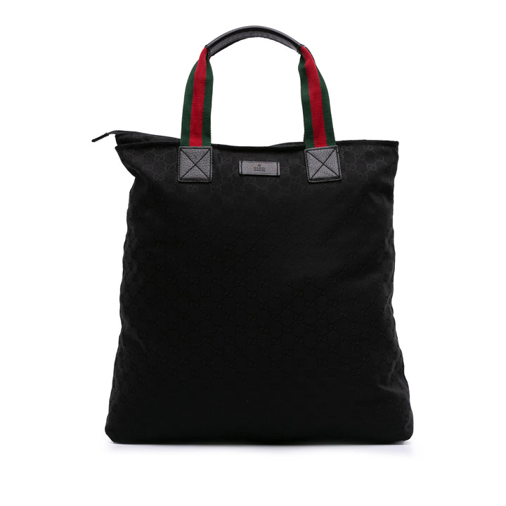 GG Canvas Web Tote Black - Gaby Paris