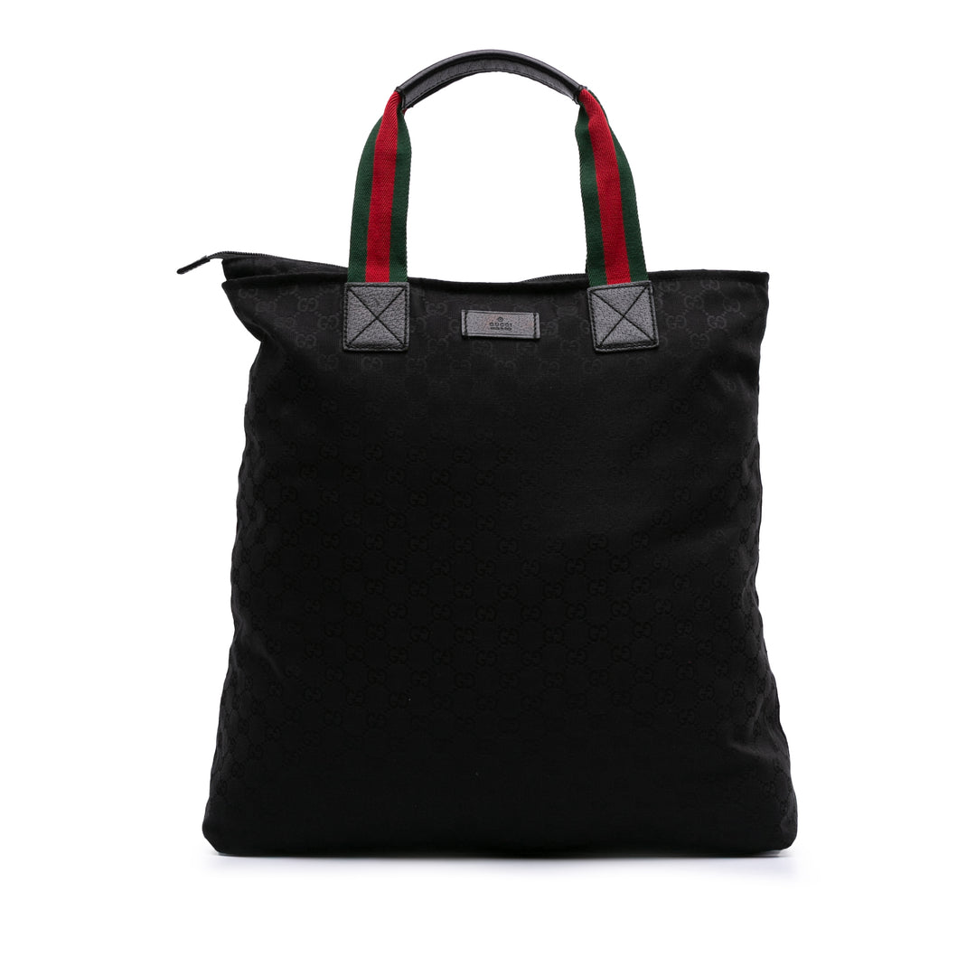 GG Canvas Web Tote Black - Gaby Paris