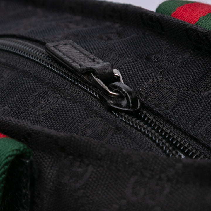 GG Canvas Web Tote Black - Gaby Paris