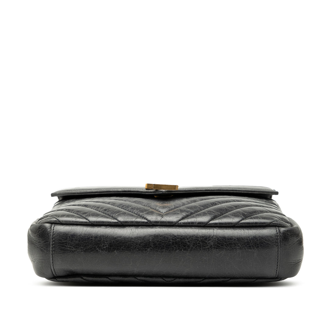 Saint Laurent Medium Chevron Sheepskin Monogram College Sac cartable Noir – GABY PARIS Authentique