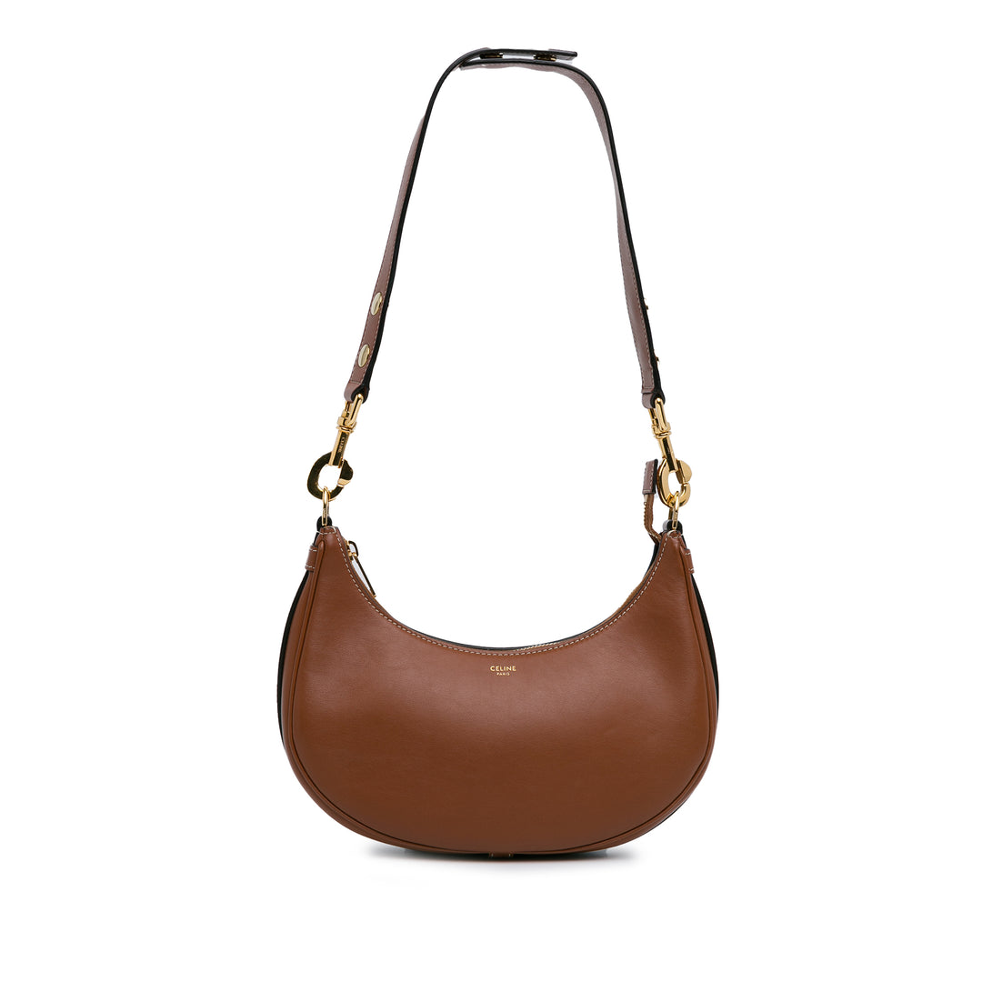 Medium Calfskin Ava Shoulder Bag Brown - Gaby Paris