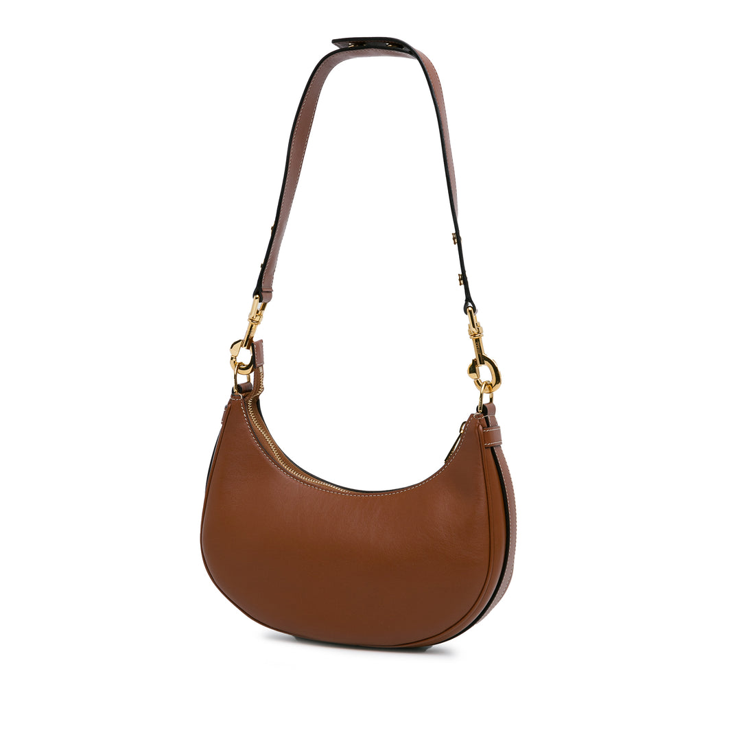 Medium Calfskin Ava Shoulder Bag Brown - Gaby Paris