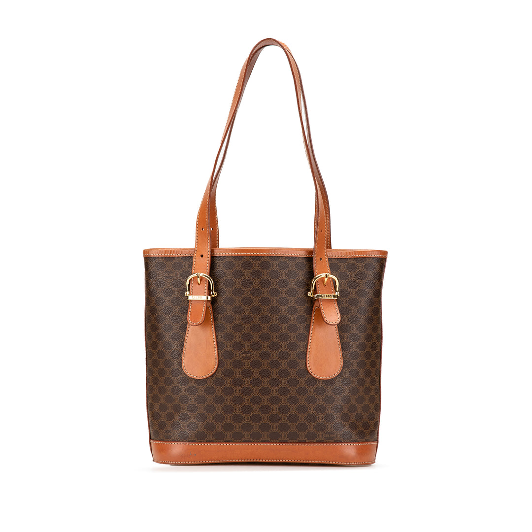 Macadam Coated Canvas Shoulder Bag Brown - Gaby Paris