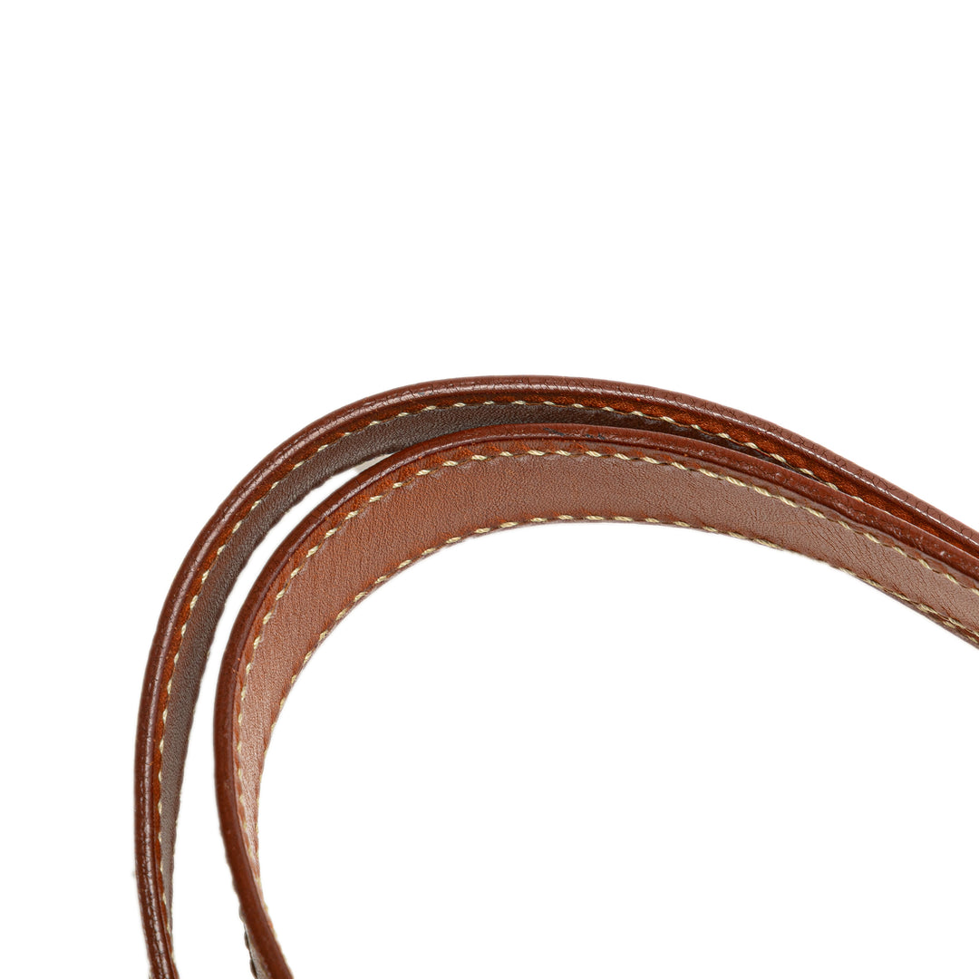 Macadam Coated Canvas Shoulder Bag Brown - Gaby Paris