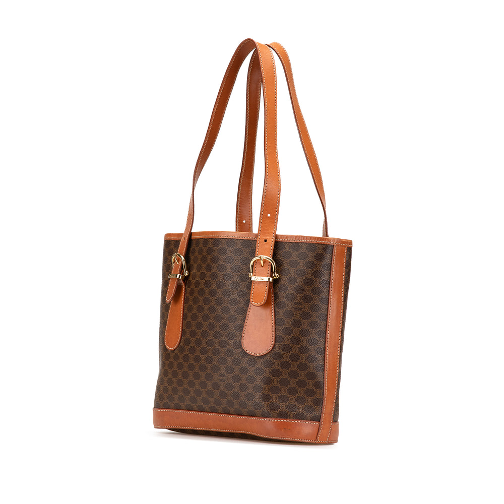 Macadam Coated Canvas Shoulder Bag Brown - Gaby Paris