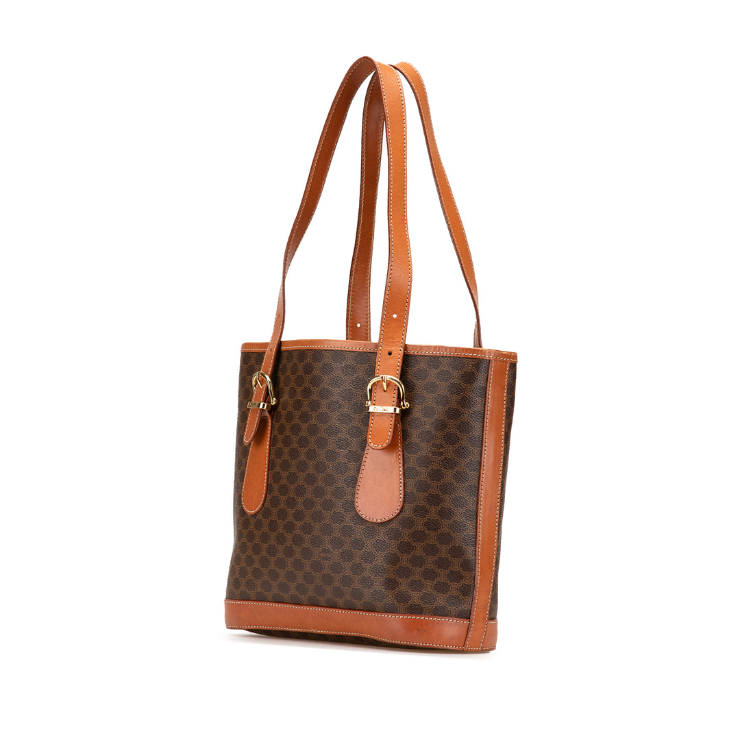 Macadam Coated Canvas Shoulder Bag Brown - Gaby Paris