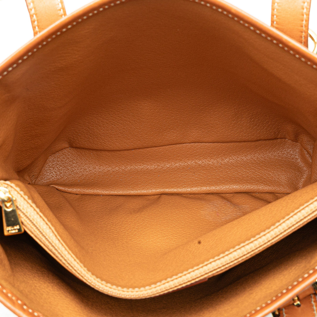 Macadam Coated Canvas Shoulder Bag Brown - Gaby Paris