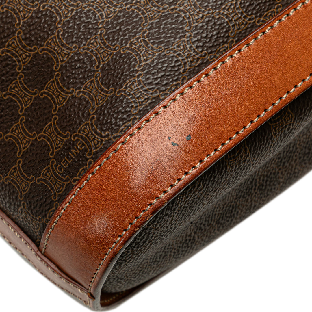 Macadam Coated Canvas Shoulder Bag Brown - Gaby Paris