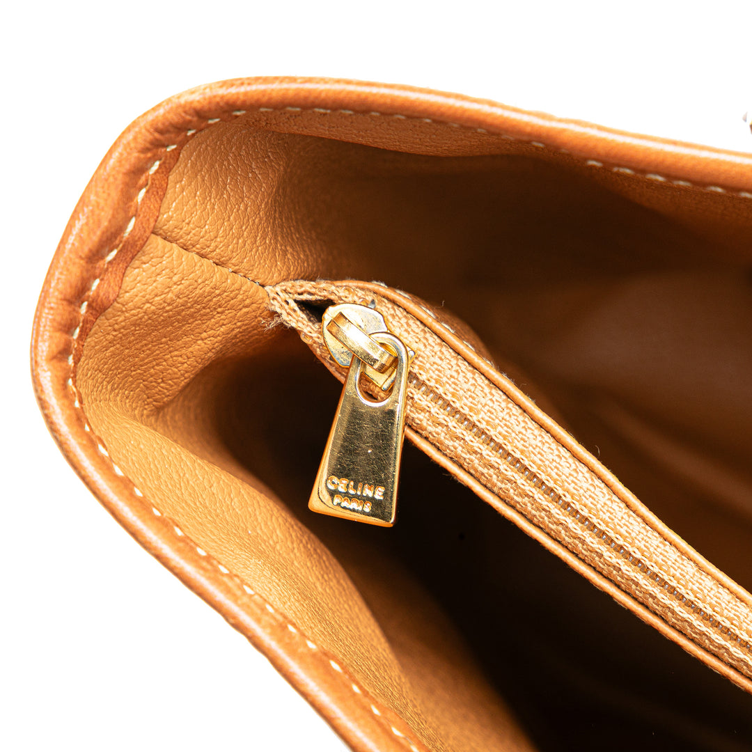Macadam Coated Canvas Shoulder Bag Brown - Gaby Paris