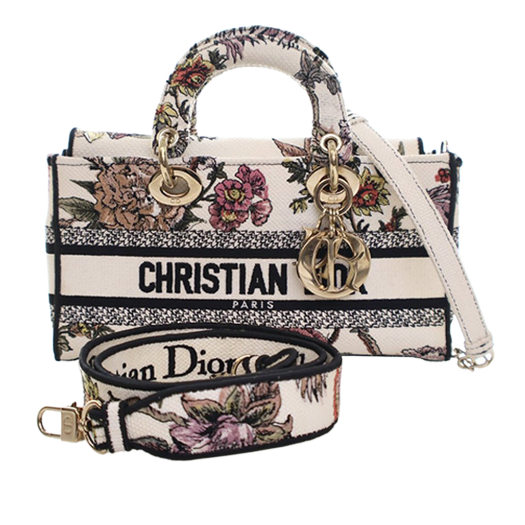 Dior Medium brodé Toile Lady D Joy