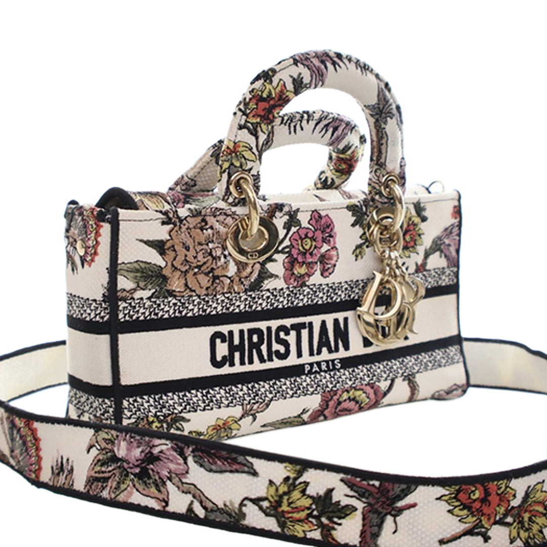 Dior Medium brodé Toile Lady D Joy