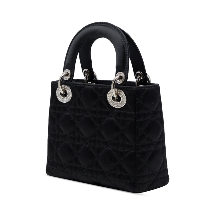 Dior Sac à main Lady Dior Cannage Swarovski Cristal Mini Noir – vue 2 – GABY PARIS