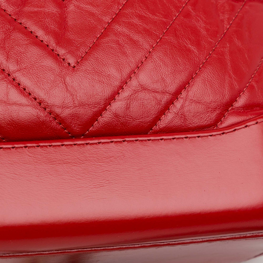 Small Chevron Lambskin Gabrielle Crossbody Red - Gaby Paris